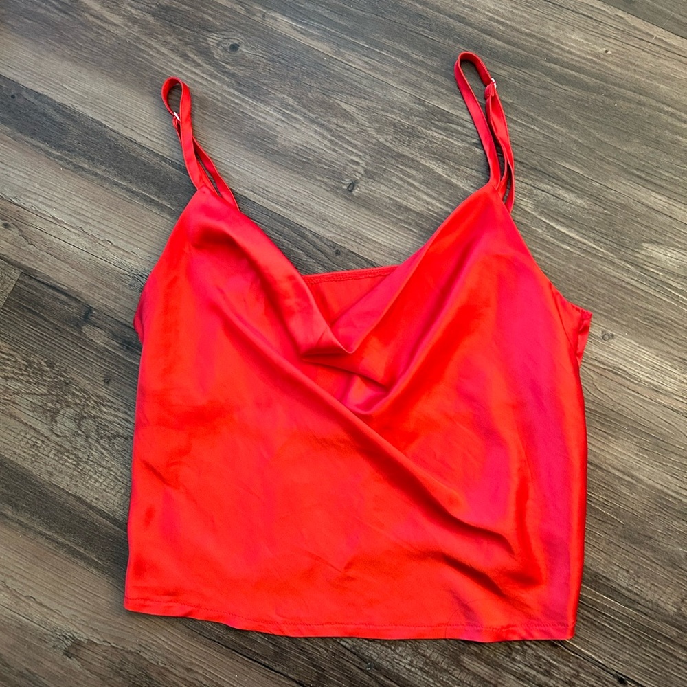 Red Satin Camisole Top